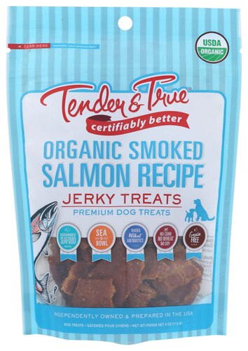 Tender & True Jerky Treat for Dogs Sustainable Salmon 4 oz