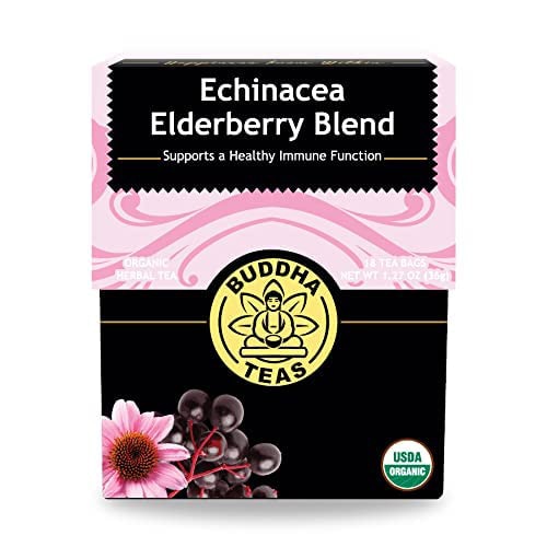 Buddha Teas Organic Echinacea Elderberry Blend 18 Tea Bags