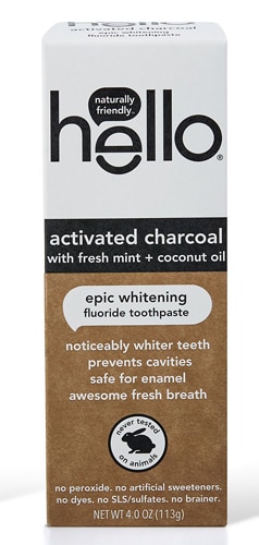 Hello Activated Charcoal Epic Whitening Fluoride Toothpaste 4 oz