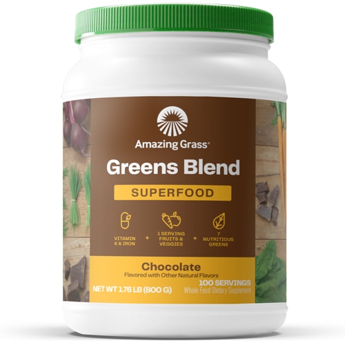 Amazing Grass Greens Blend Superfood Powder Chocolate 100 Servings