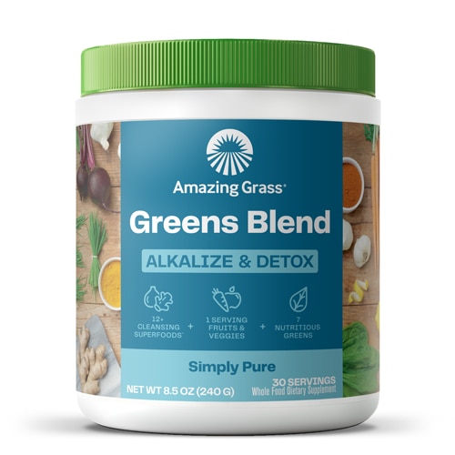 Amazing Grass Greens Blend Alkalize & Detox Simply Pure Powder 30 Servings