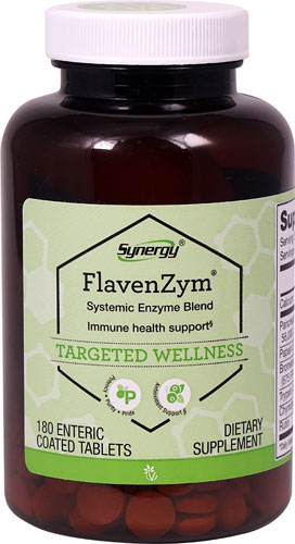 Vitacost Synergy FlavenZym Systemic Enzyme Blend 180 Enteric Coated Tablets