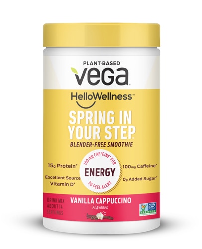 Vega HelloWellness Spring In Your Step Blender-Free Smoothie Vanilla Cappuccino 13.8 oz
