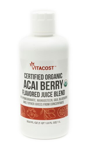 Vitacost Certified Organic Acai Berry Flavored Juice Blend 33.8 fl oz ( QT 1.8 fl oz) 1 L