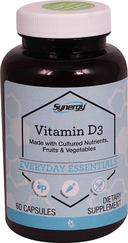 Vitacost Synergy Vitamin D3 with Cultured Nutrients Fruits & Vegetables 60 Capsules