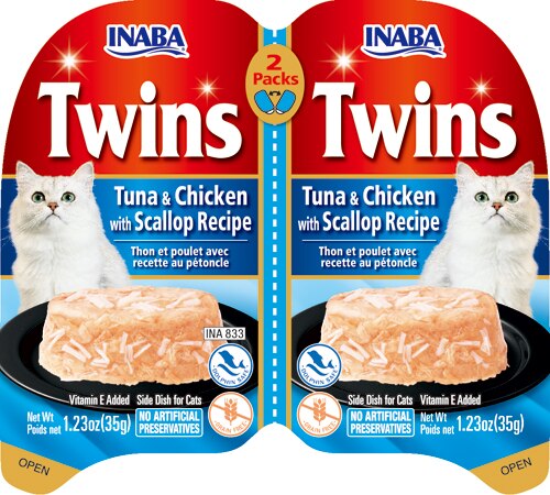 Inaba Twins Grain Free Cat Food - Tuna & Chicken with Scallop Recipe 19.68 oz