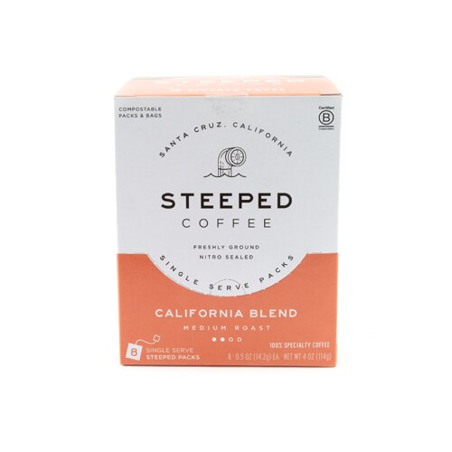 Steeped Coffee California Blend Medium Roast Single-Serve Packs 8 Packs