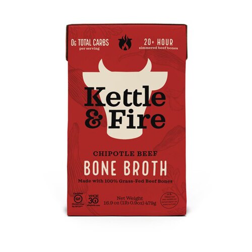 Kettle & Fire Chipolte Beef Bone Broth 16.9 oz