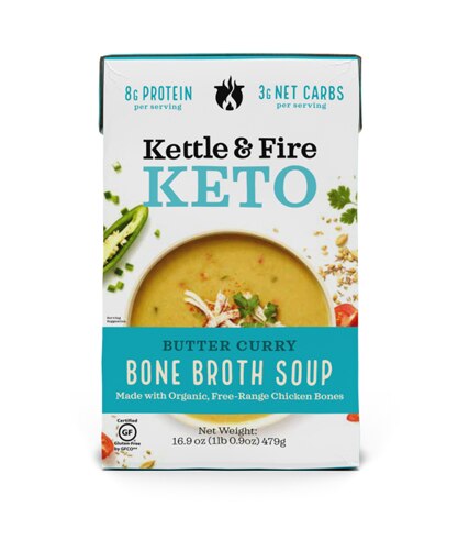 Kettle & Fire Keto Butter Curry Bone Broth Soup 16.9 oz