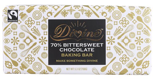 Divine Chocolate 70% Bittersweet Chocolate Baking Bar 5.3 Oz