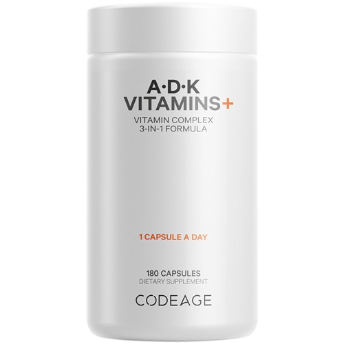 Codeage Vitamin D3 + K2 5000iu Vitamin D + A 180 Vegetable Capsules