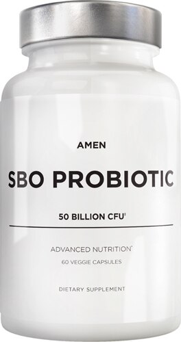 AMEN SBO Probiotic 50 Billion CFU Vegan Multi Strain Soil Based & Prebiotics 60 Capsules