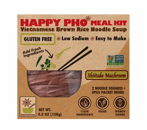 Star Anise Foods Happy Pho Vietnamese Brown Rice Noodle Soup Shiitake Mushroom 4.5 oz