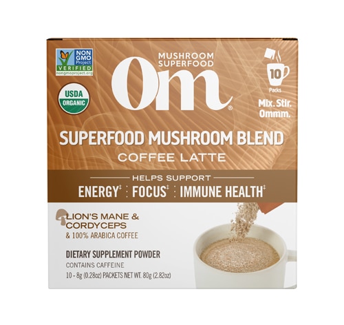 OM Mushroom Powered Coffee Latte Blend 10 Packets