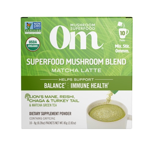 OM Mushroom Powered Matcha Latte Blend 10 Packets