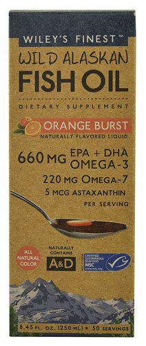 Wiley's Finest Wild Alaskan Fish Oil Liquid Orange Burst 8.45 fl oz