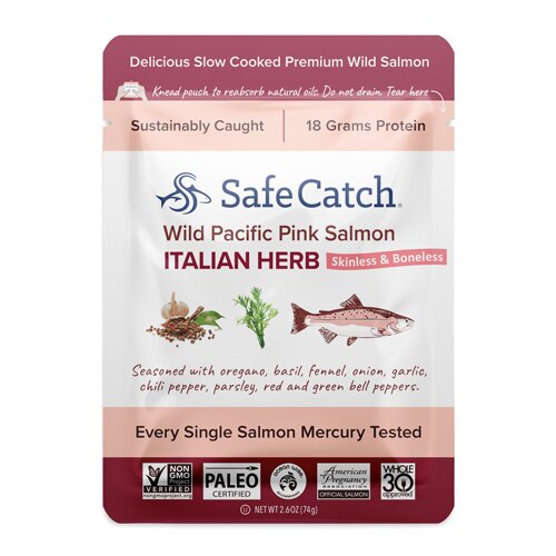 Safe Catch Wild Pacific Pink Salmon Italian Herb 2.6 oz