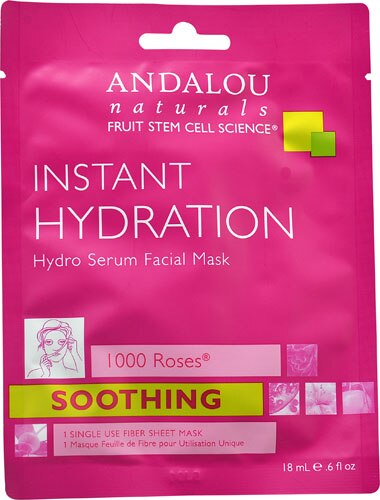 Andalou Naturals 1000 Roses Hydro Serum Facial Sheet Mask 0.6 Fl Oz