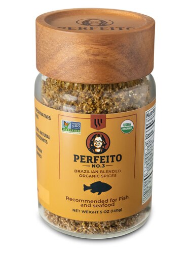 Perfeito Brazilian Blended Organic Spices No. 3 Farm Style Jar Fish & Seafood 5 oz