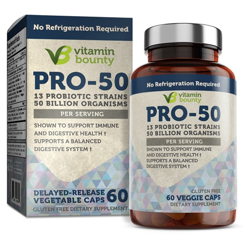 Vitamin Bounty Pro-50 Probiotic 13 Strains 50 billion CFU - 60 Veggie Caps