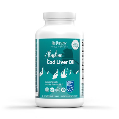 Jigsaw Health Alaskan Cod Liver Oil 180 Softgels