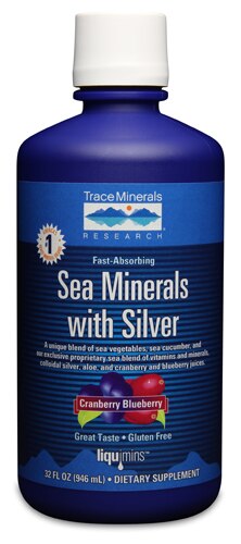 Trace Minerals Research Sea Minerals with Silver Cranberry Blueberry 32 fl oz